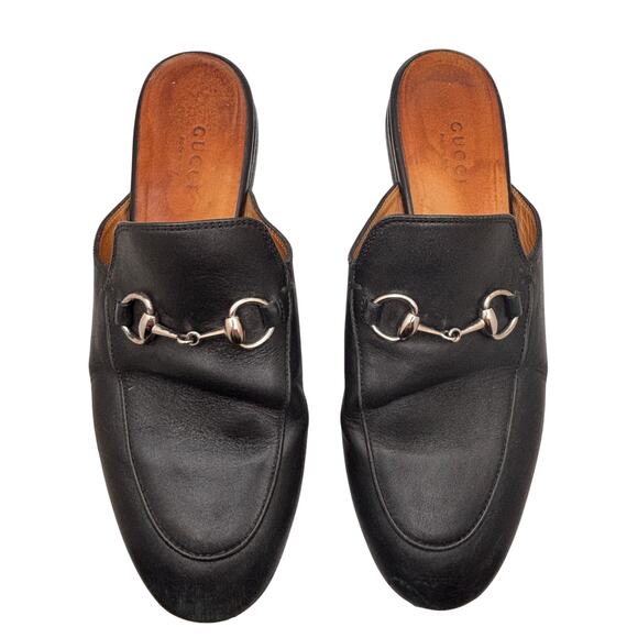Gucci Women's Black Leather Princetown Loafer Slippers Horsebit 36 - Picture 3 of 7